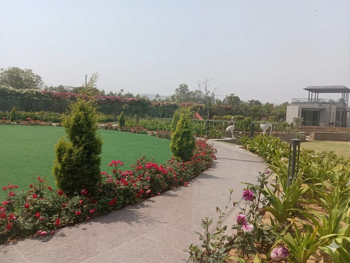 Scenic Pathway with Water Features